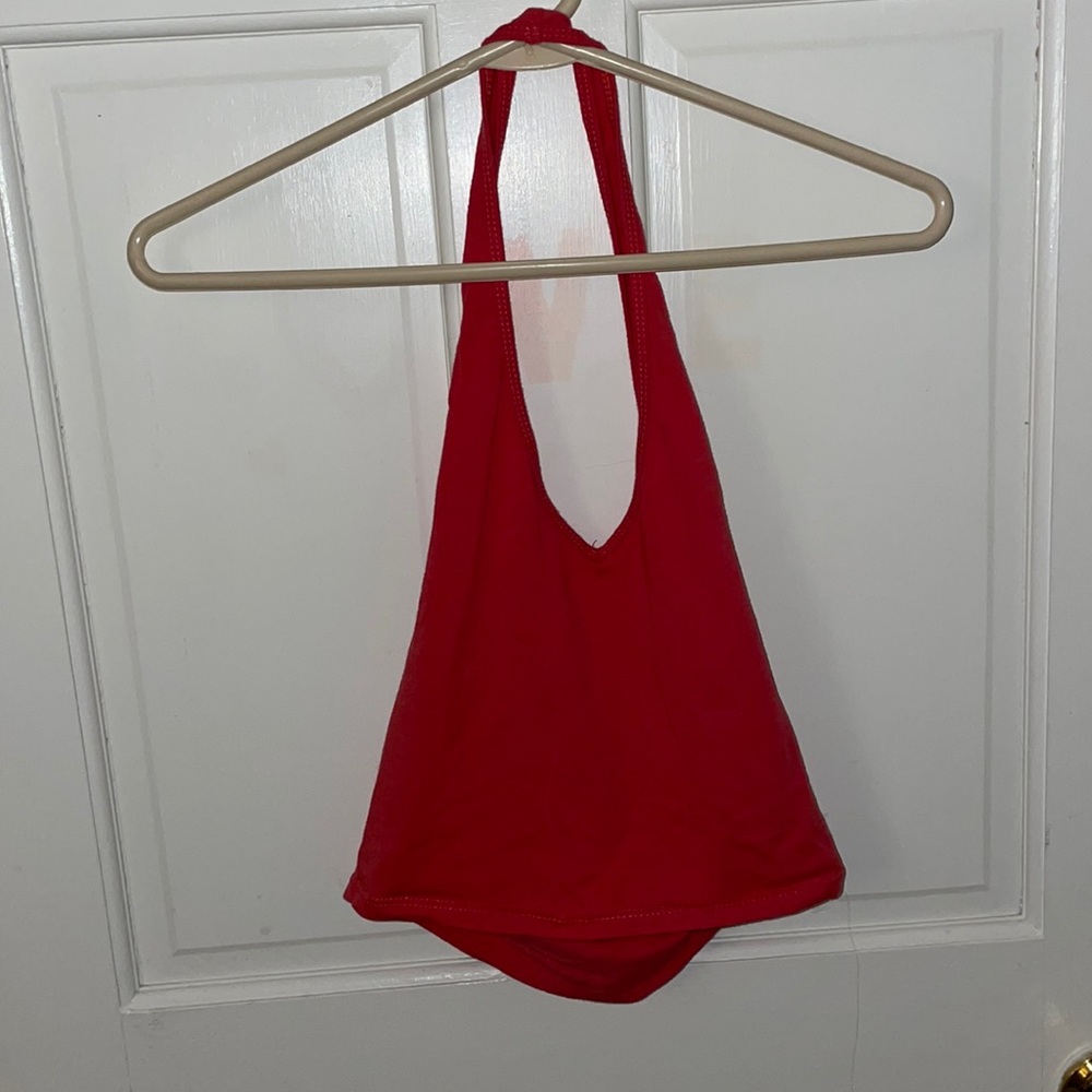 Red halter top